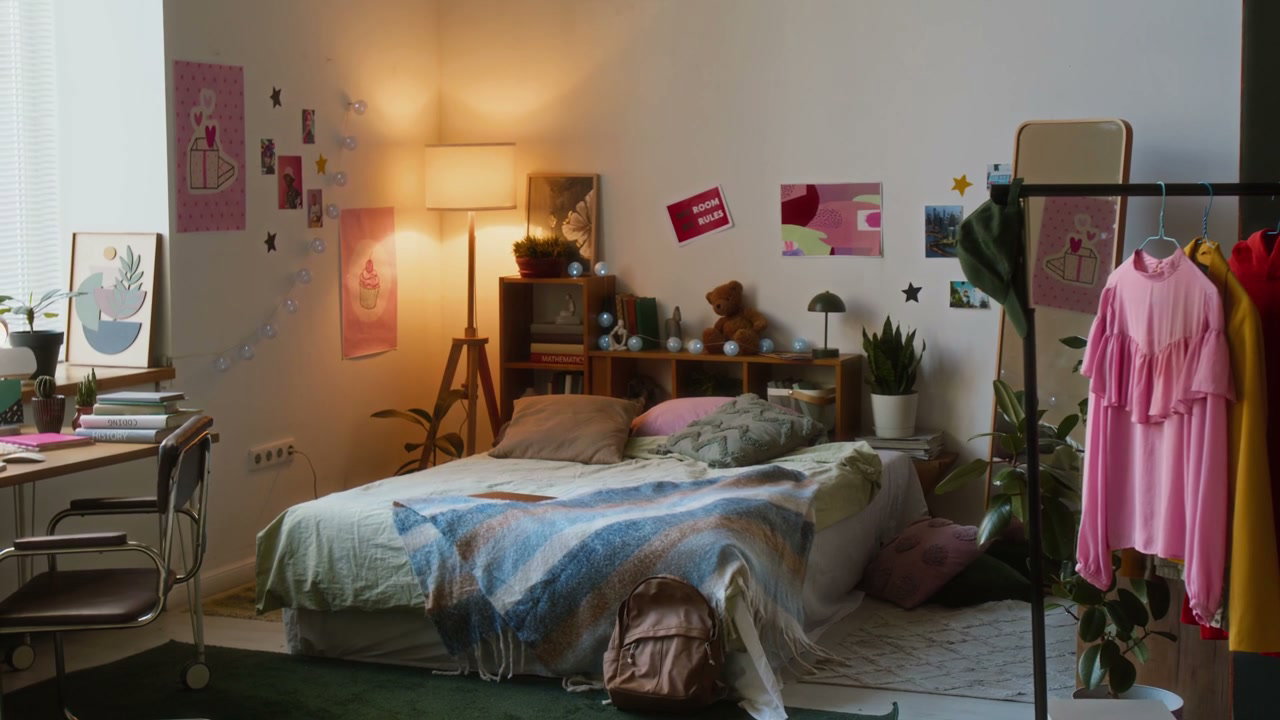 Cozy Teenage Girl's Bedroom Interior