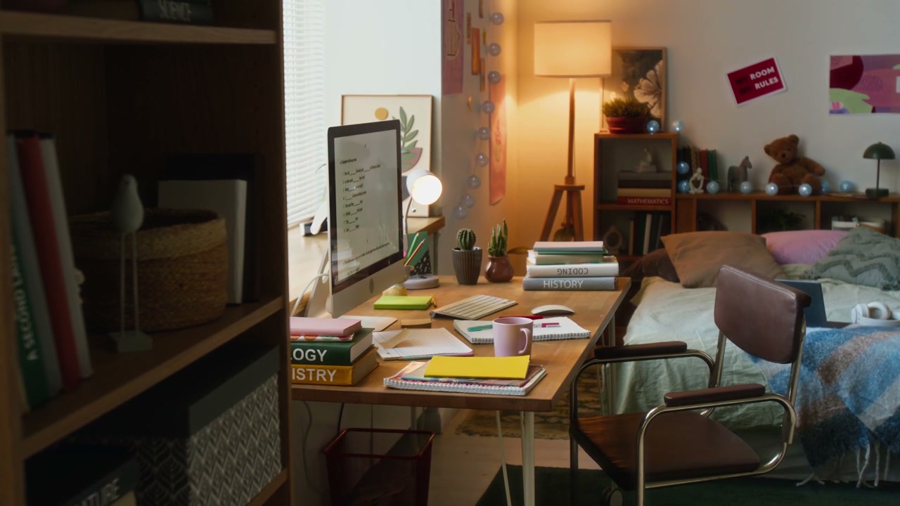Cozy Student Bedroom Study Space