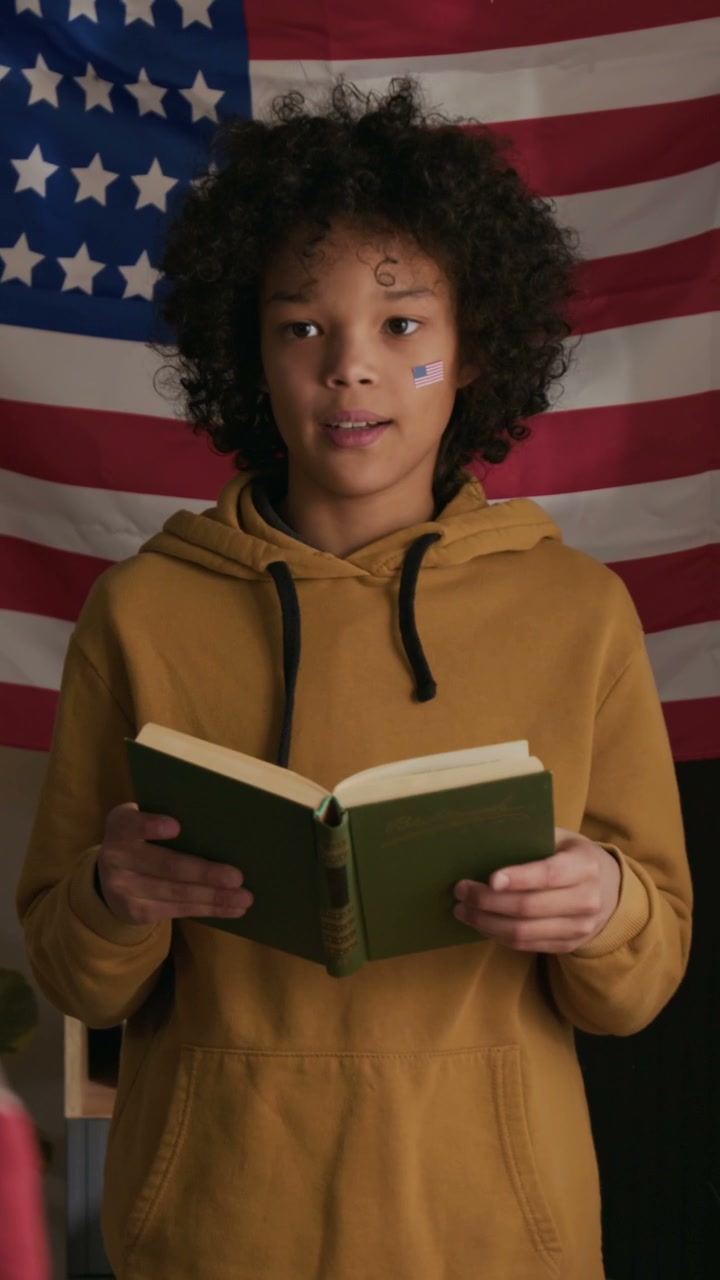 Boy Reciting Poem on Independence Day