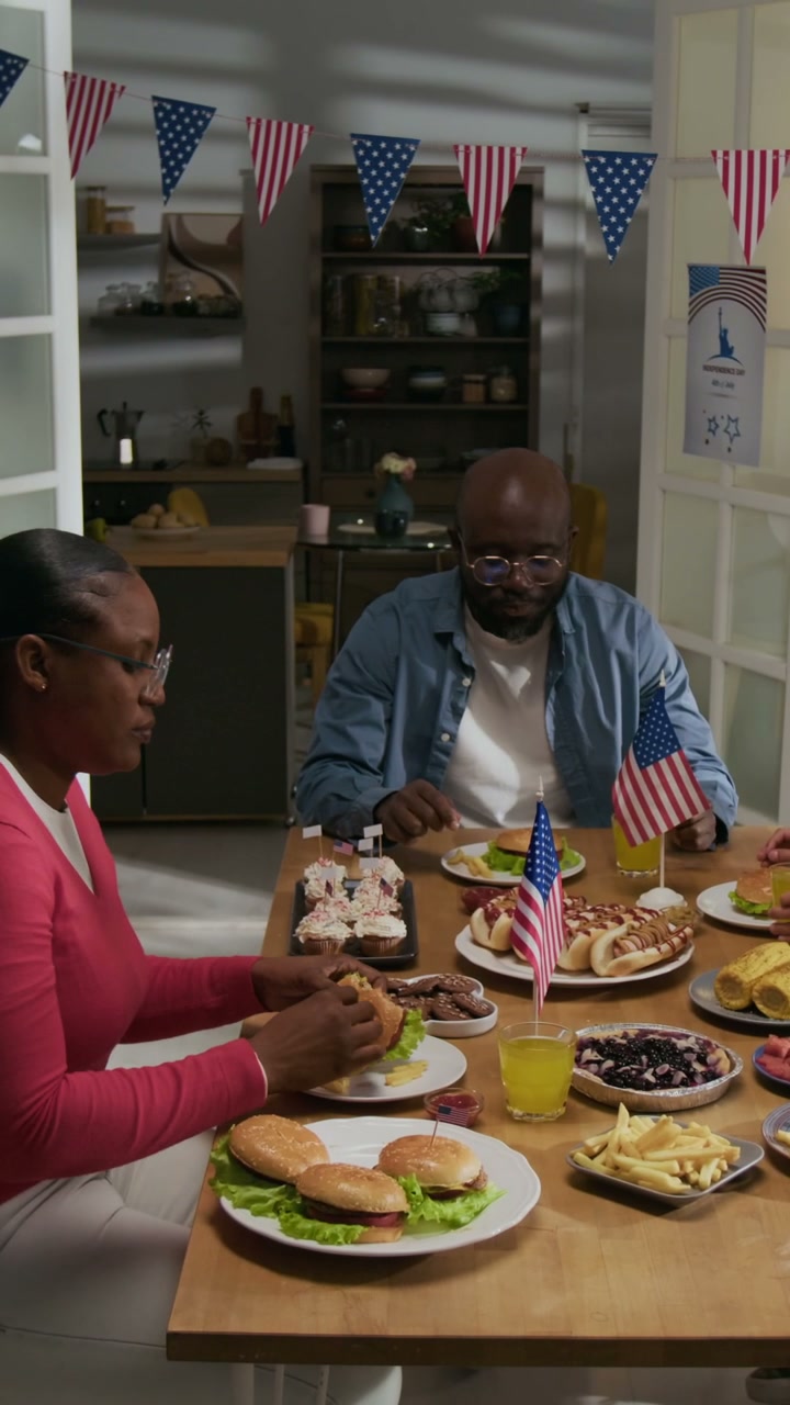 Family Celebrating Independence Day Meal