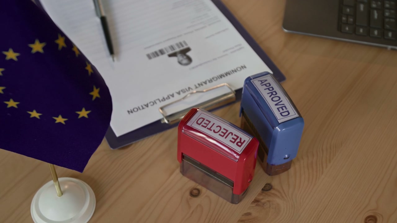 EU Visa Application with Approved Rejected Stamps