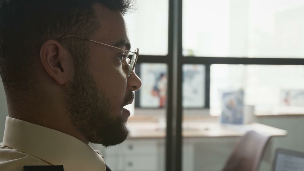 Man Consulting at Visa Center