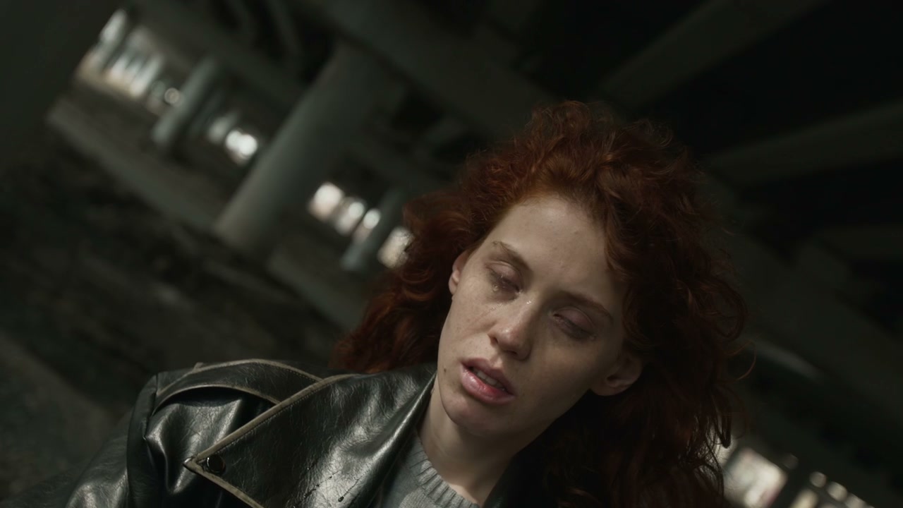 Sad Woman Crying Under a Concrete Bridge