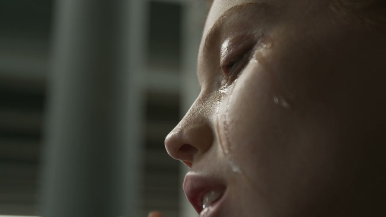 Close Up of Woman Crying With Tears