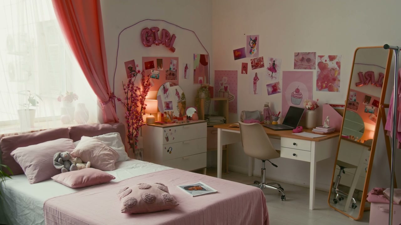 Barbiecore Aesthetic Teen Bedroom