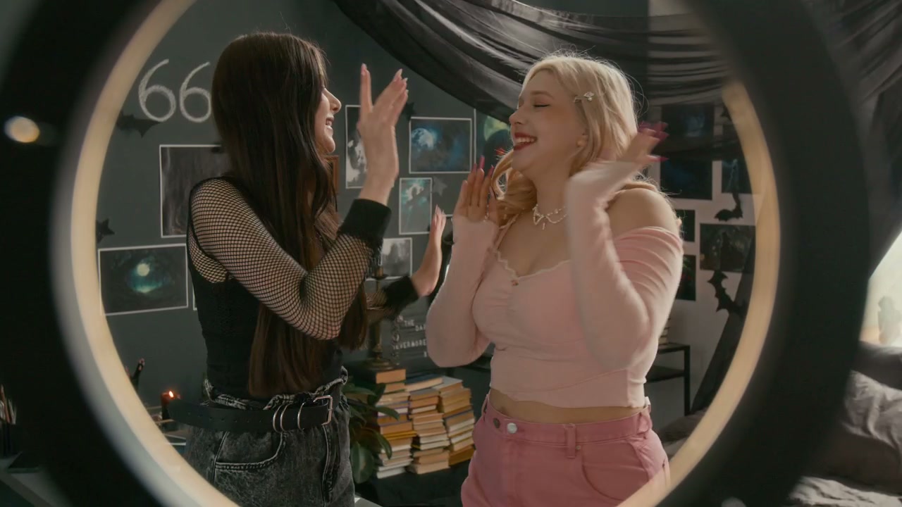 Barbie and Goth Friends Dance for Social Media
