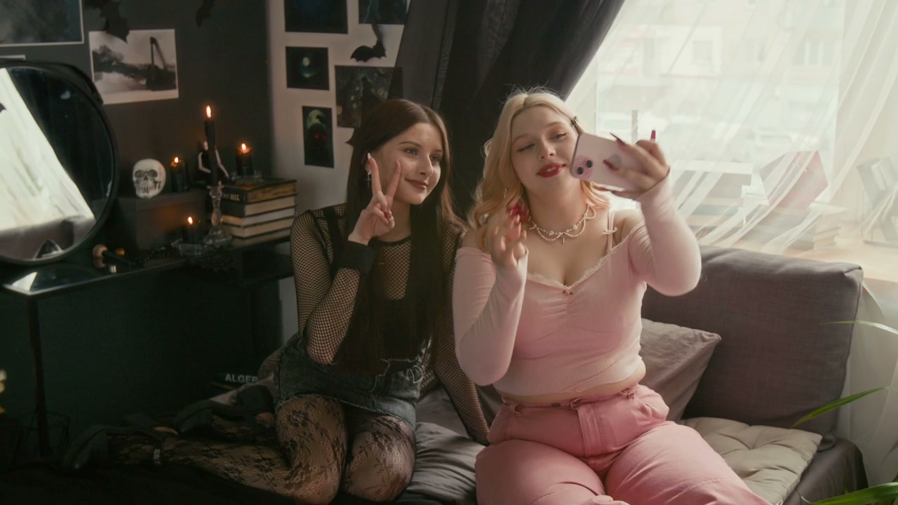 Barbie and Goth Friends Taking Selfies
