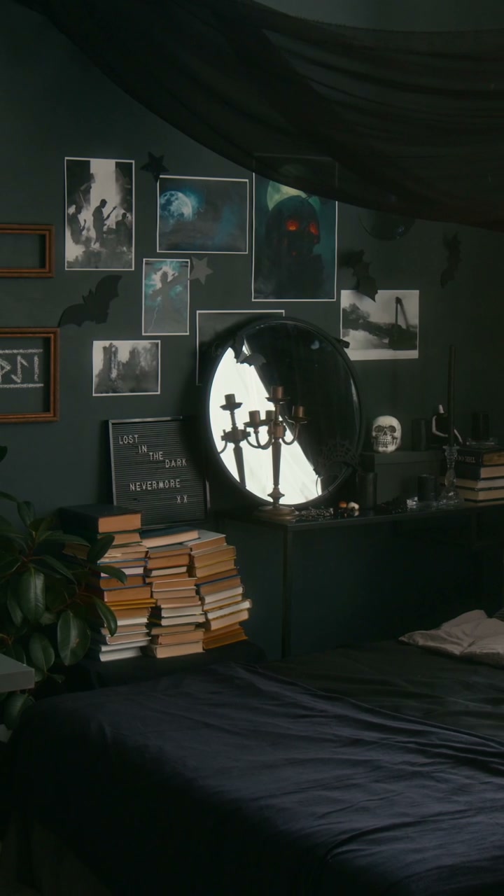 Gothic Style Student Bedroom Interior