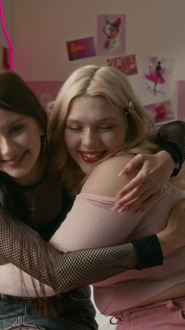 Diverse Friends Hugging and Smiling