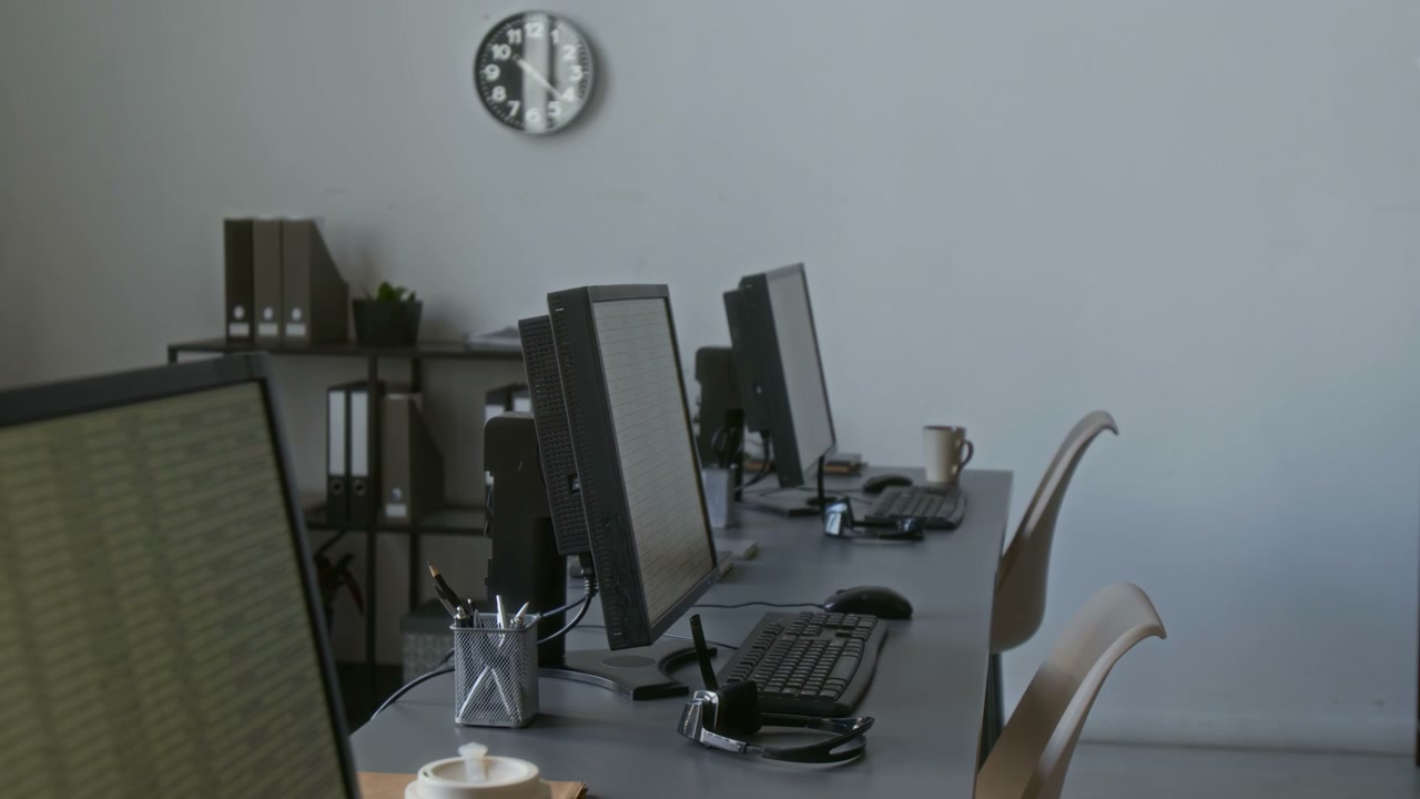 Empty Call Center Desks