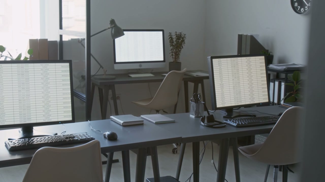 Empty Modern Business Office Workstations