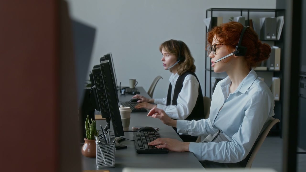 Call Center Agents Working