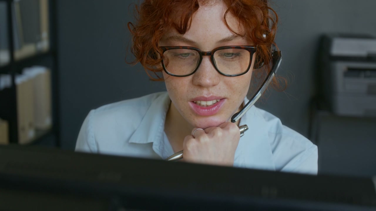 Customer Service Agent Talking on Headset