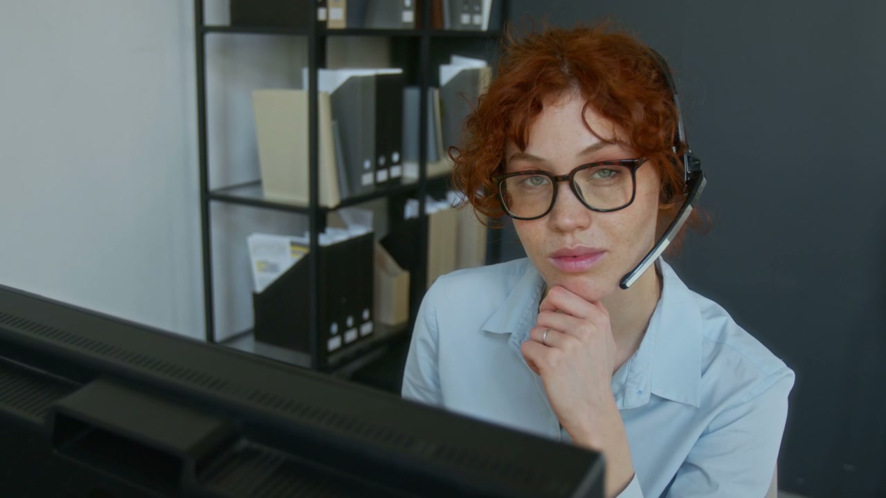 Woman Call Center Agent With Headset