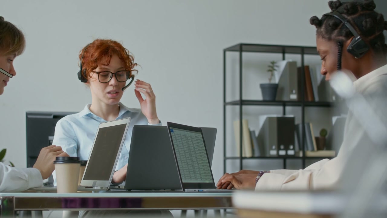 Diverse Call Center Agents Working