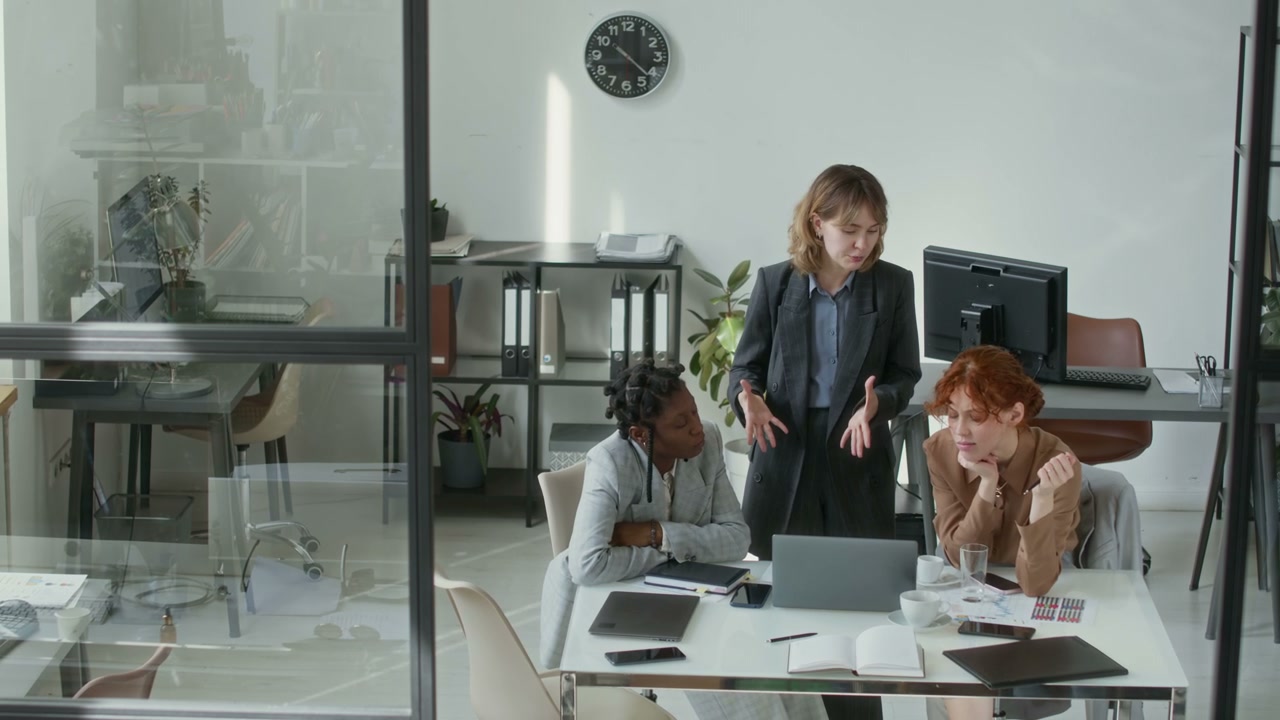 Business Women Discussing Project in Office