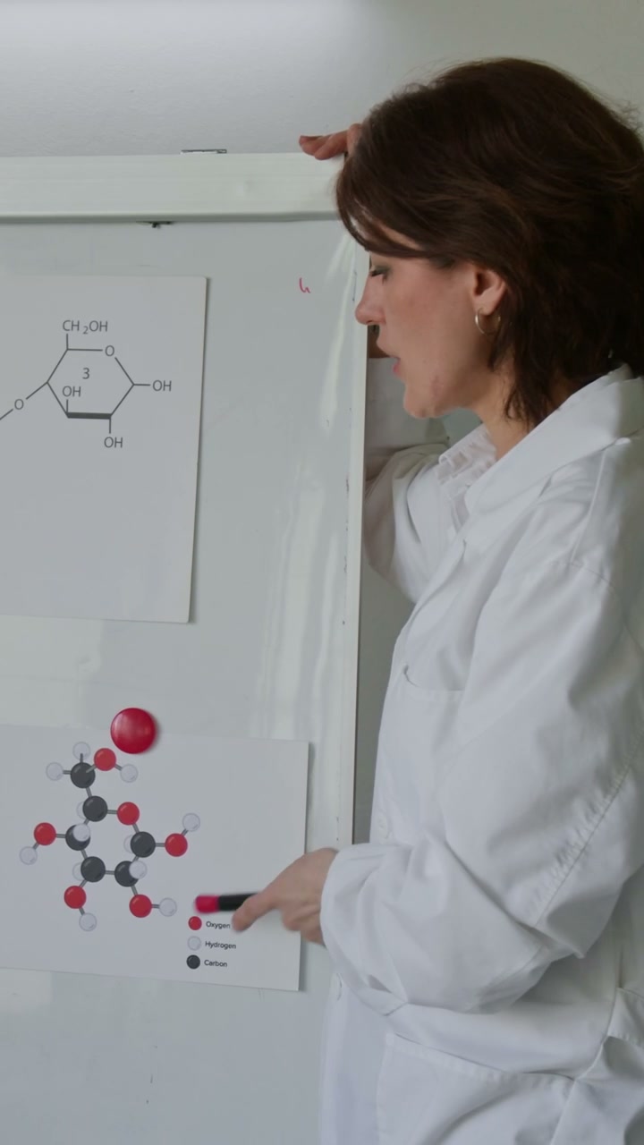 Scientist Explaining Molecular Structures