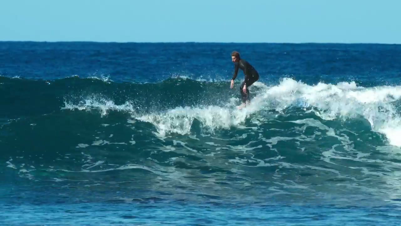 Surfer Carving Ocean Wave