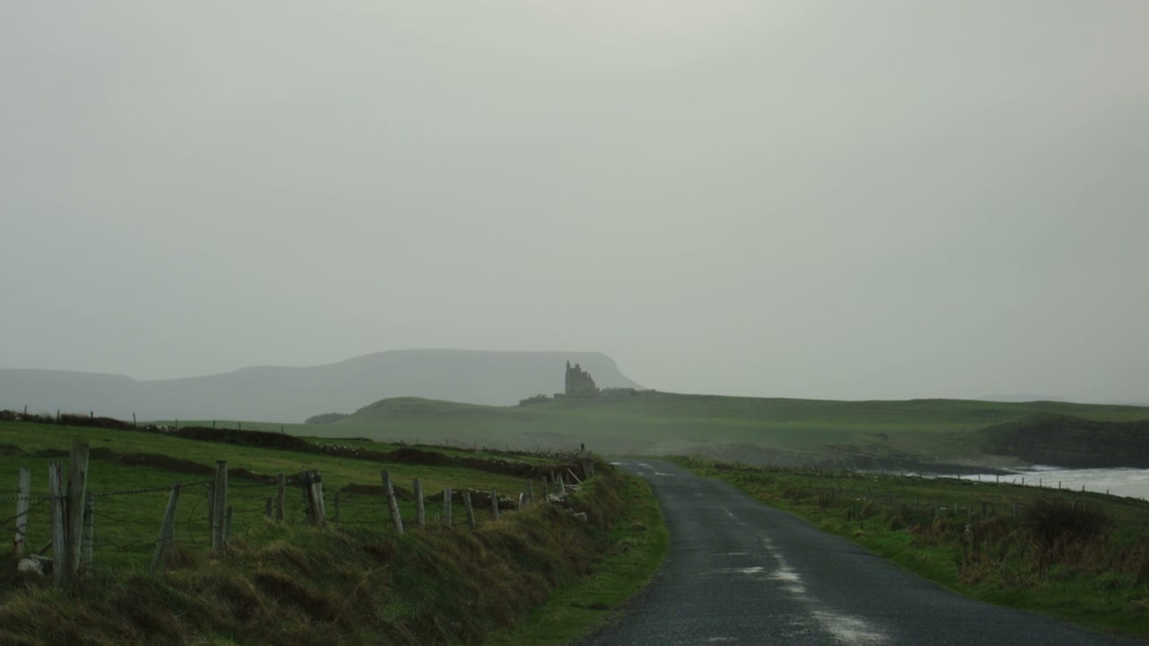 Misty Road Leading to Distant Castle