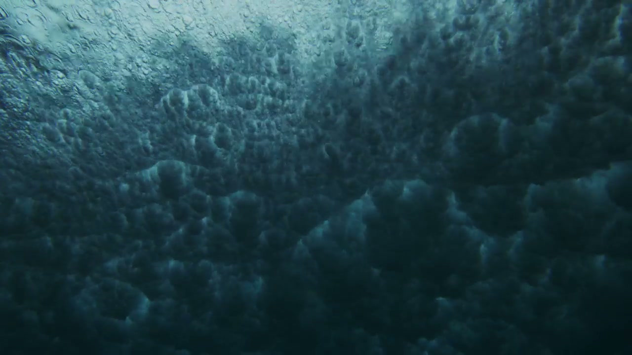 Underwater View of Crashing Ocean Waves