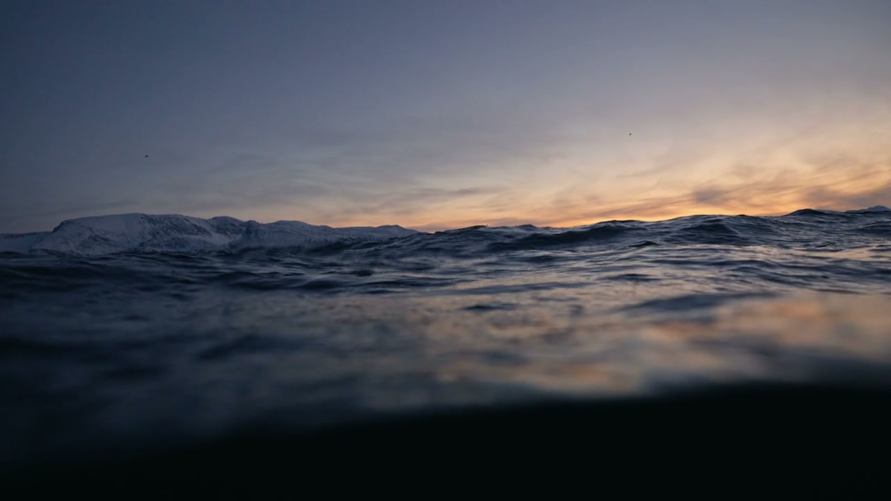 Norway Arctic Ocean Split Shot at Dusk