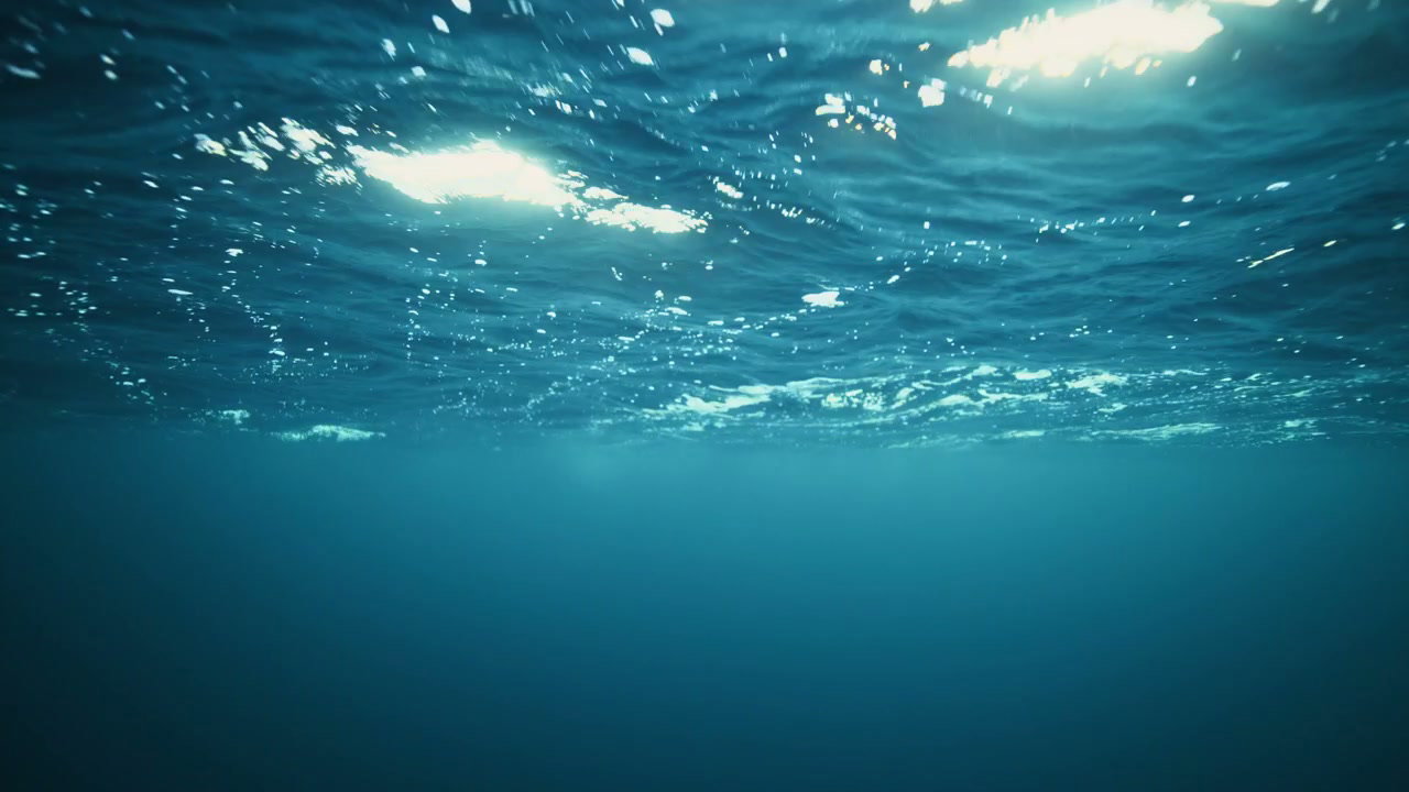 Underwater View of Ocean Surface with Sunlight