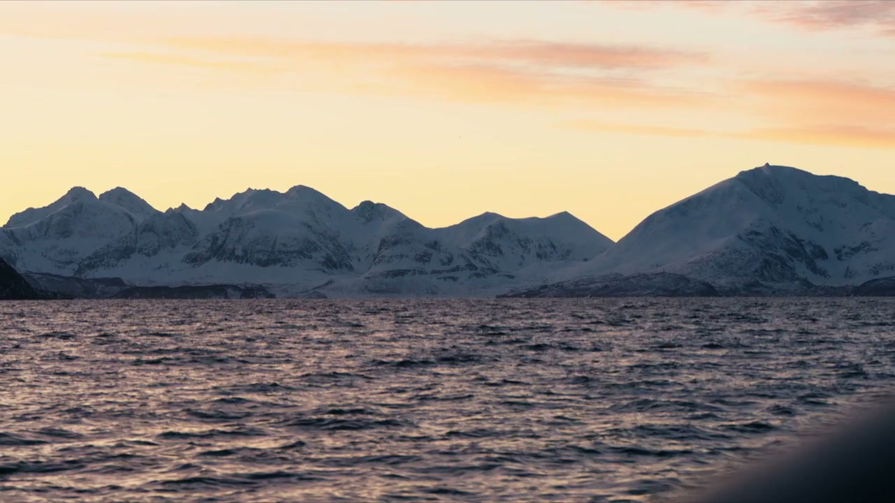 Norwegian Fjord Mountains at Sunset