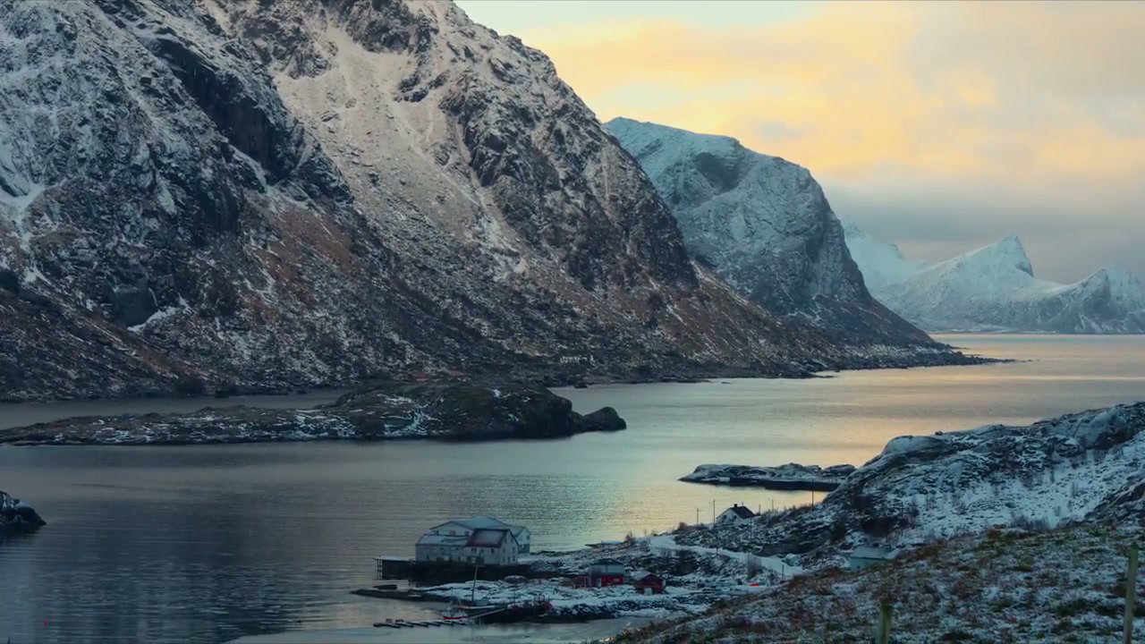 Winter Fjord Landscape in Arctic Norway