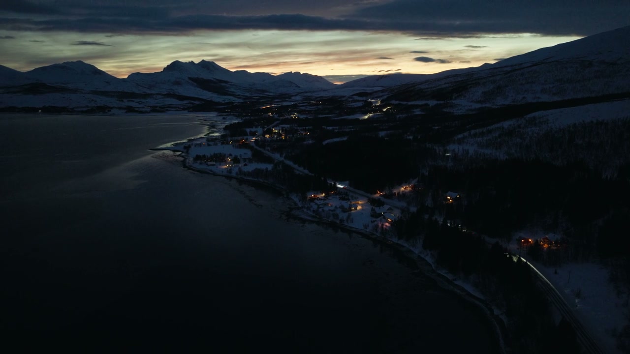 Fjord Village at Dusk in Arctic Norway