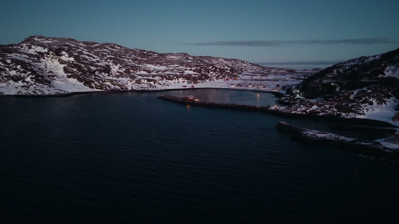 Norwegian Arctic Village at Dusk