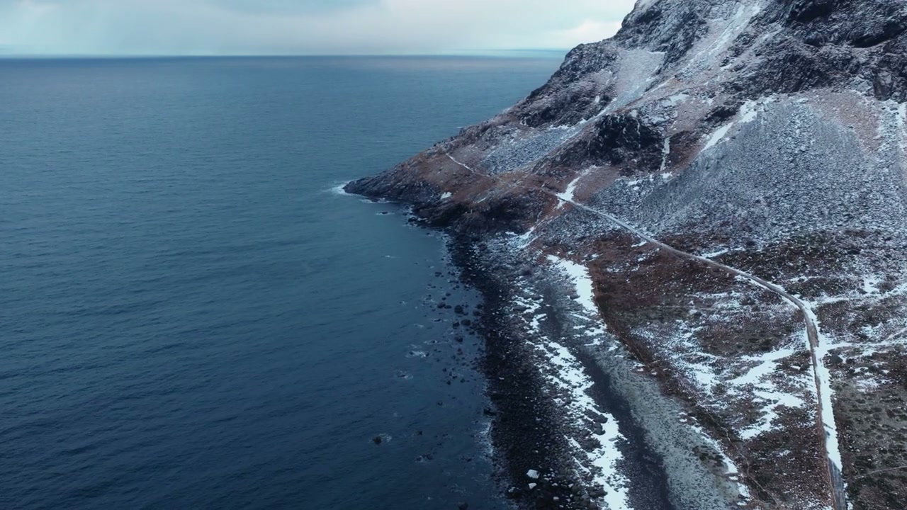 Snowy Arctic Coastline, Norway