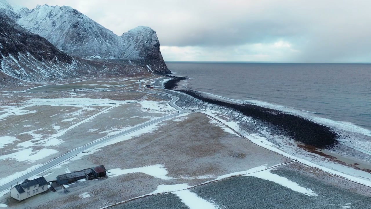 Winter Coastline and Mountains, Norway Arctic