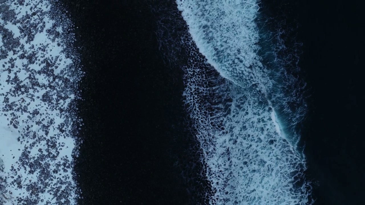 Arctic Ocean Waves on Snowy Norwegian Coast
