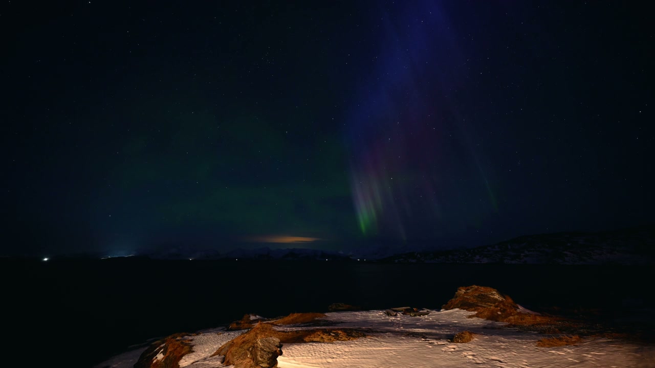 Aurora Borealis in Norwegian Night Sky