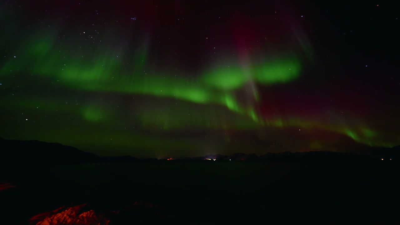 Colorful Aurora Borealis Over Arctic Fjord