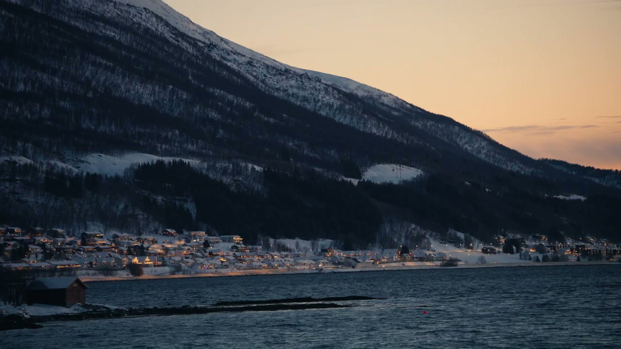 Norway Fjord Village at Dusk