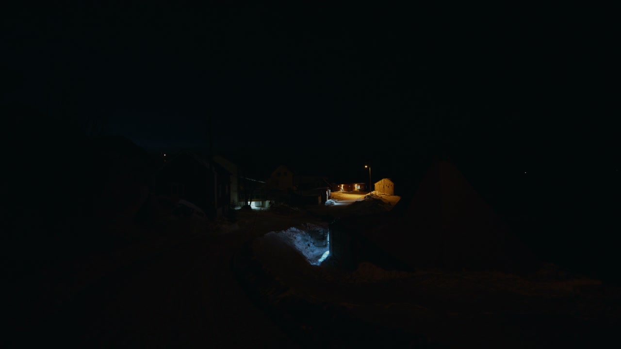Winter Night in Arctic Village, Norway