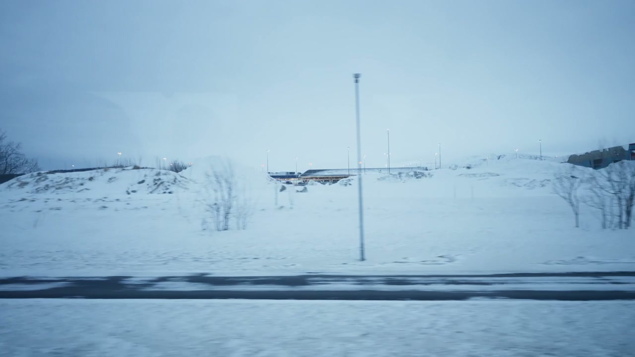 Snowy Winter Road View Arctic Norway