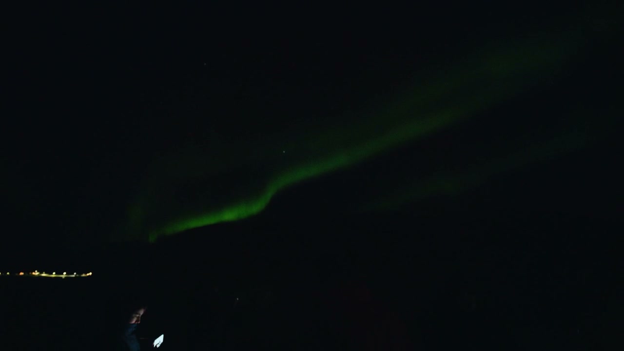 Green Northern Lights in Arctic Sky