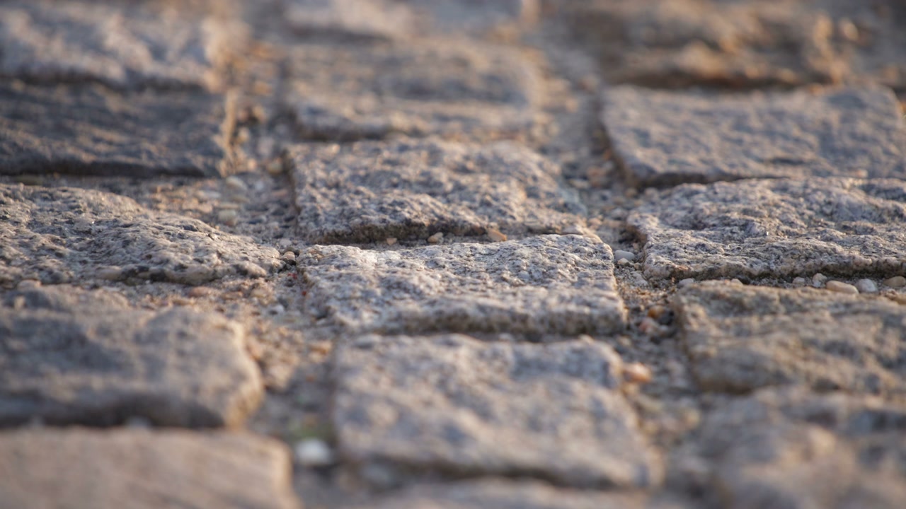 Cobblestone Texture at Sunset