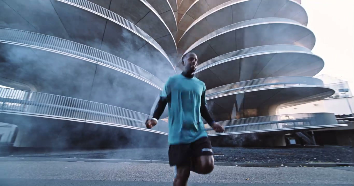 Man Skipping Rope at Modern Building