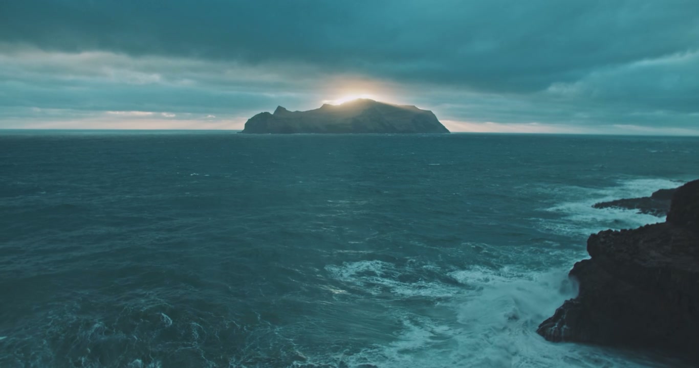 Sun Glare Over Remote Faroe Islands