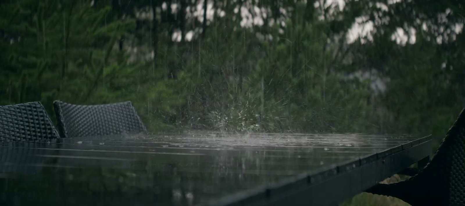 Rain Falling on Outdoor Patio Furniture • Stock Video on Uppbeat