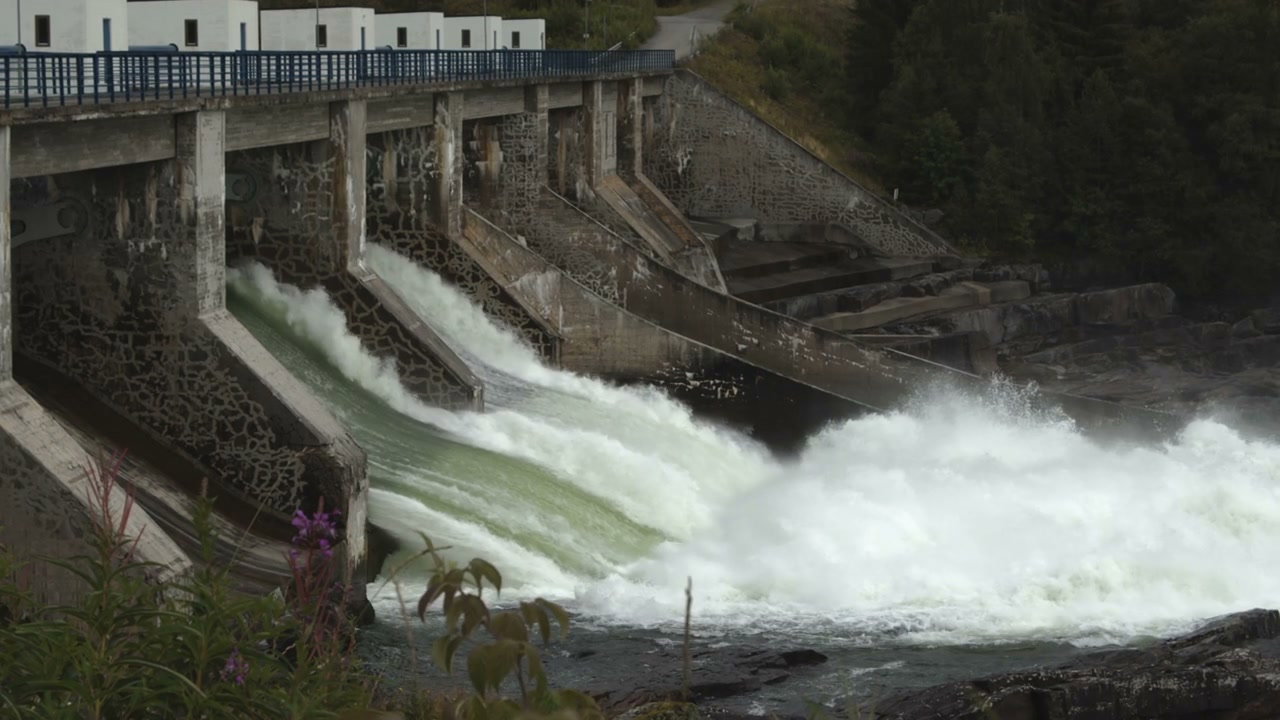 Water Rushing from Hydroelectric Dam