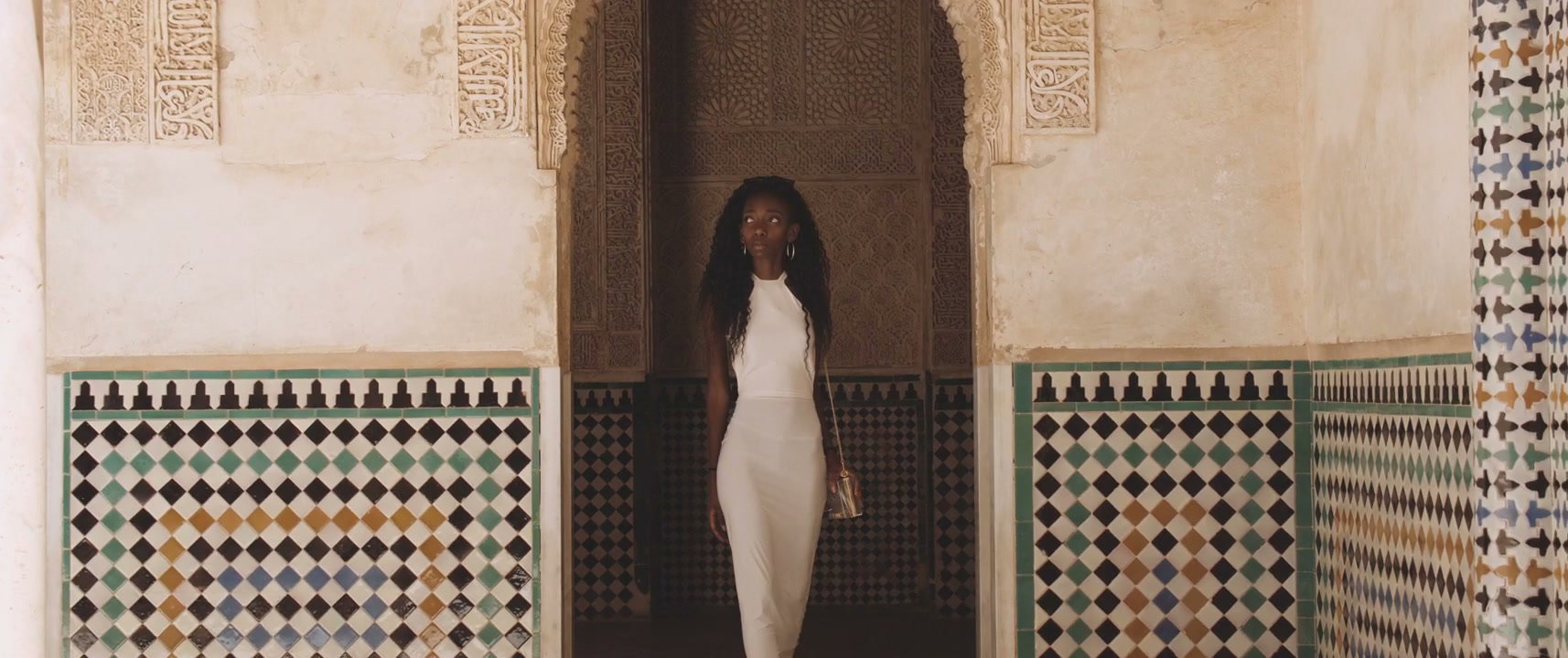 Woman Walking in Alhambra Palace, Spain