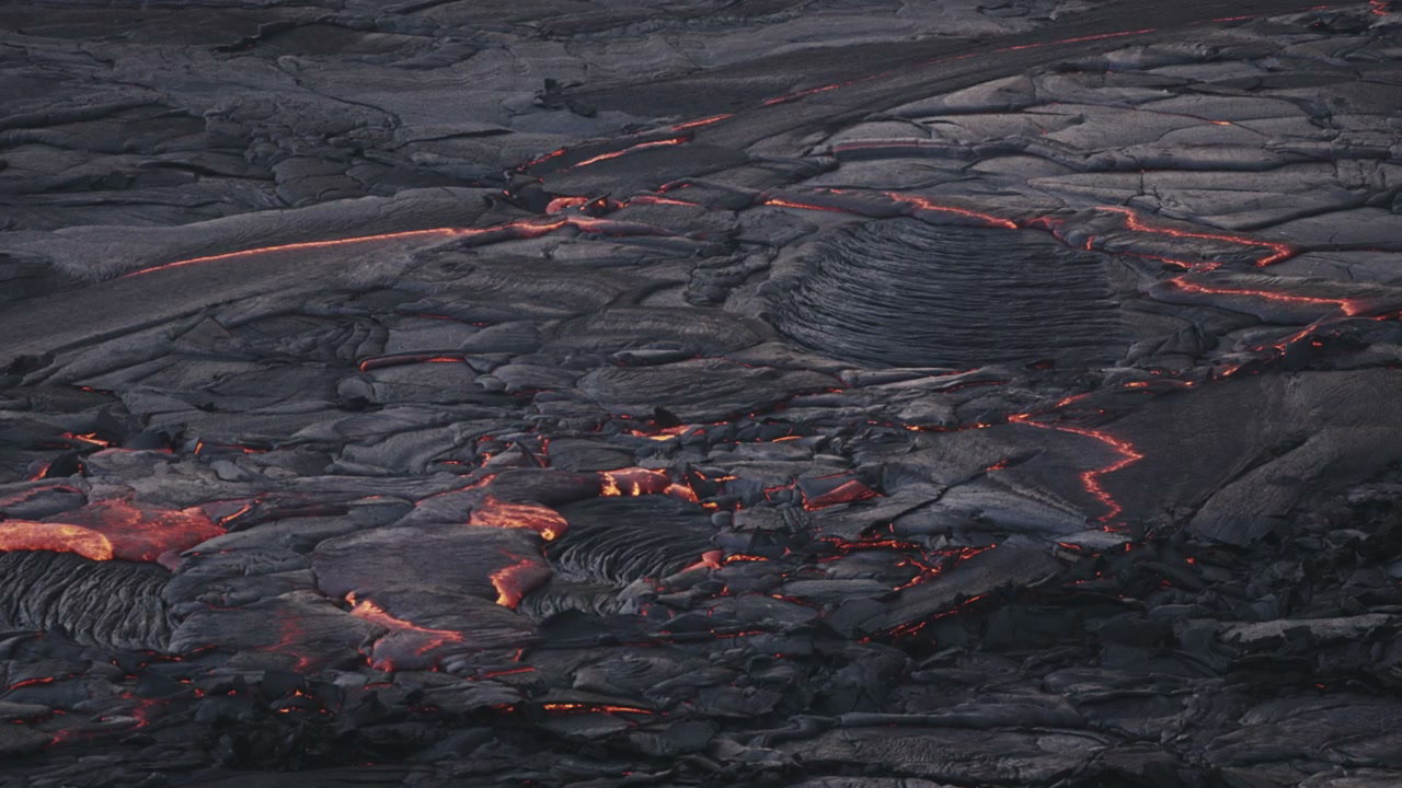 Glowing Lava Field in Iceland