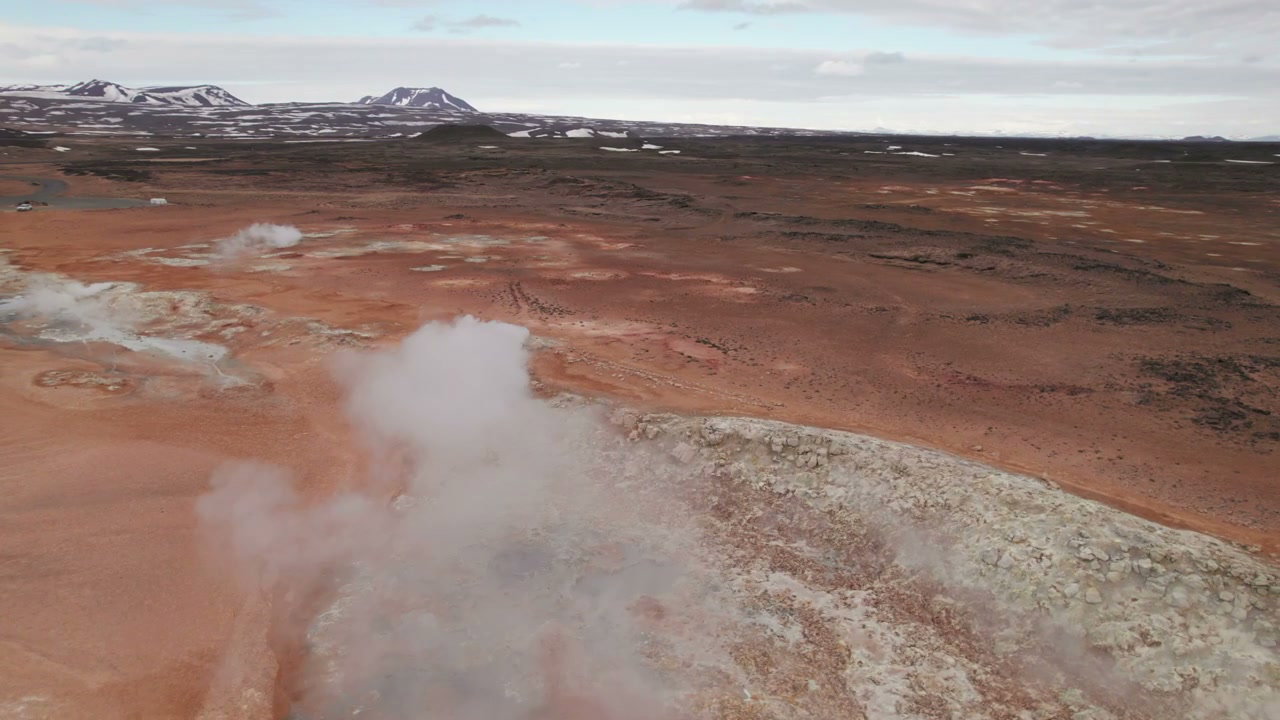 Aerial View of Geothermal Steam Vent in Iceland • Stock Video on Uppbeat