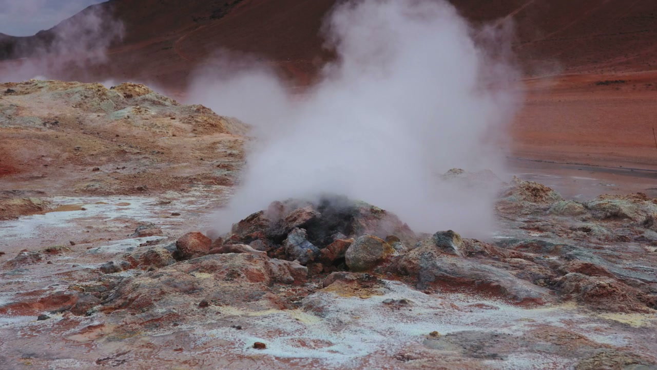Geothermal Steam Vents in Icelandic Landscape • Stock Video on Uppbeat