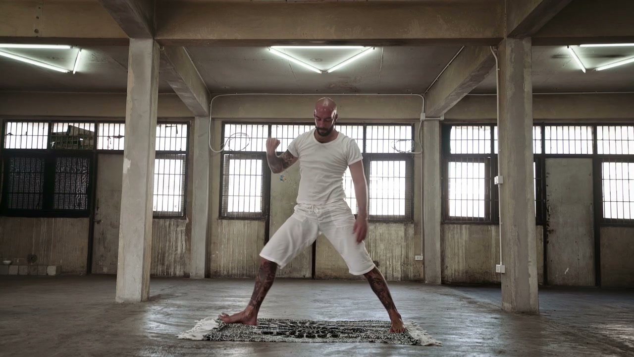 Man Performing Yoga Poses