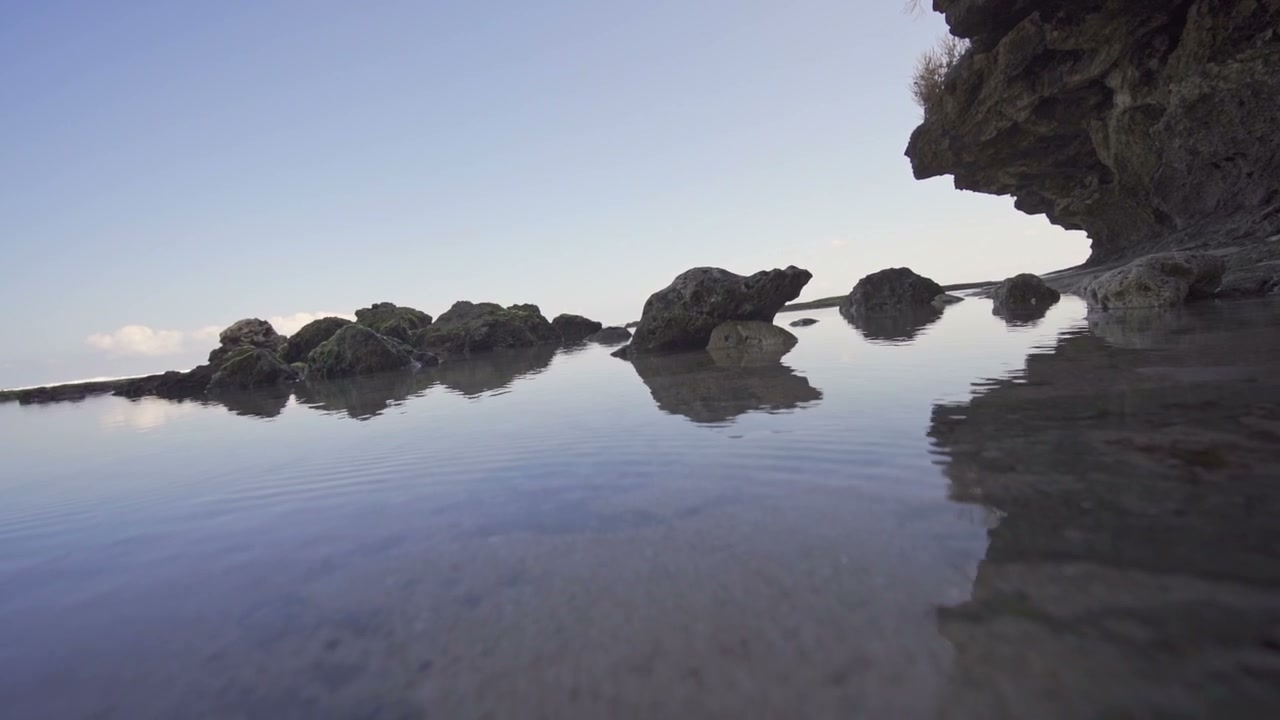 Shallow Tide Pool with Coastal Rocks, Bali